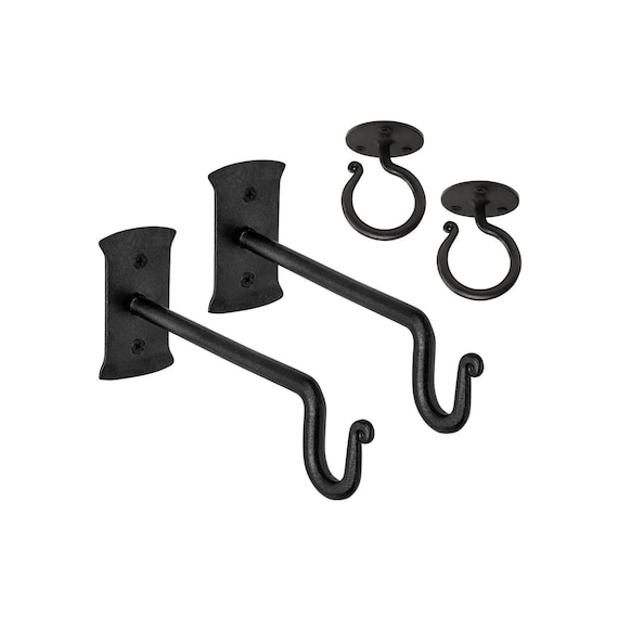 2-Pack Ceiling Swag Hooks – Heavy Duty Zinc Alloy, Holds 25 Lbs On Solid Walls, Includes Screws & Toggle Wings For Hollow/Solid Installation