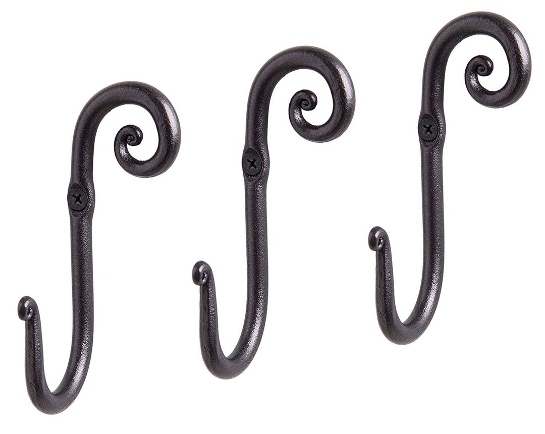 Iron Wall Hooks. Set of 3 Coat Hooks Etsy