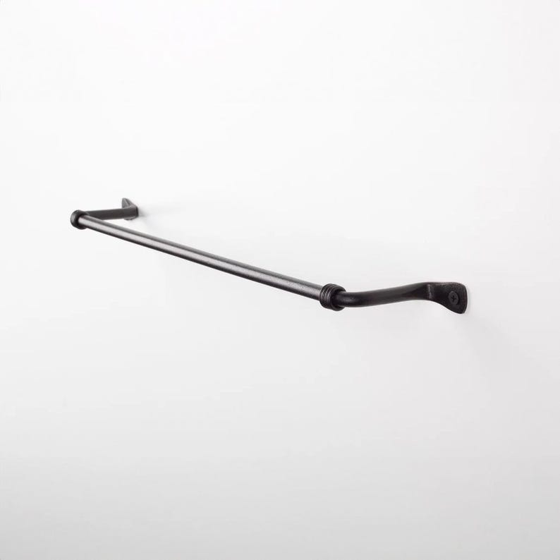 Decorative Towel Bar- Towel Rack | For Kitchen or Bathroom | Handmade Wrought Iron bar - 17'' image 1