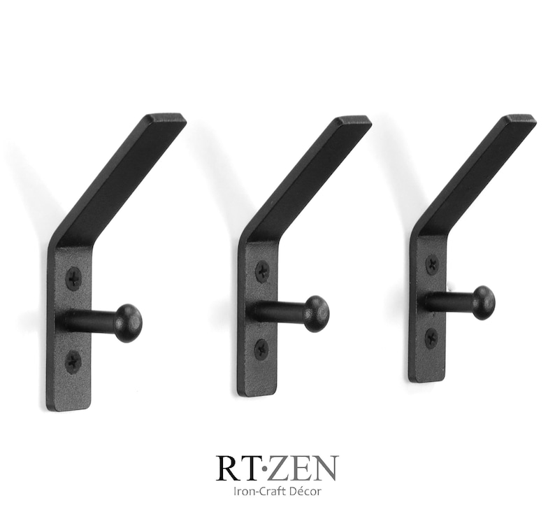 Double Iron Wall Hooks Set of 3 Modern Farmhouse Hook Etsy