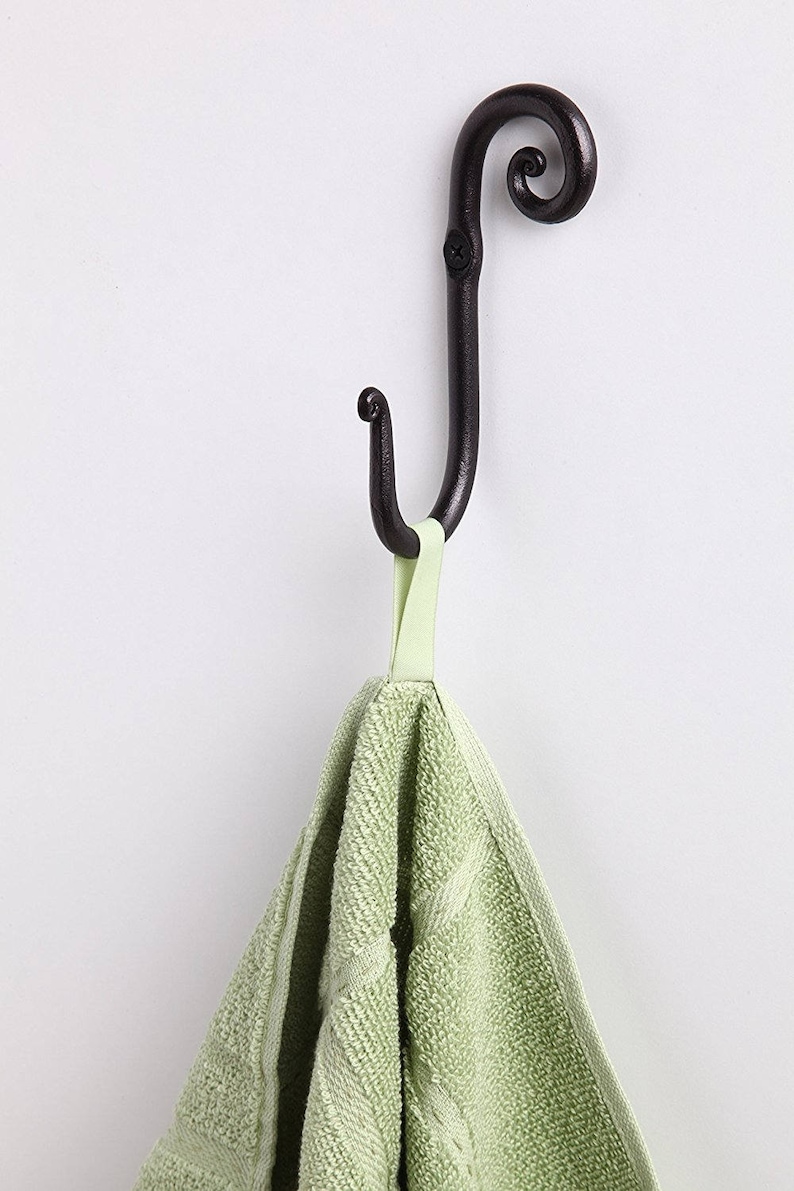 Wrought Iron Wall Hooks Decorative Wall Mounted Iron Etsy