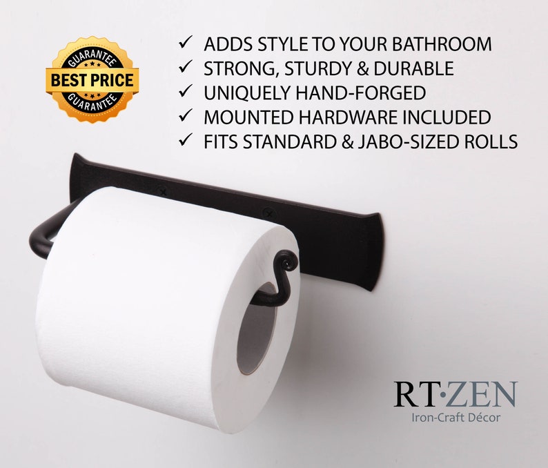 Rustic Tissue Holder Forged Iron Toilet Paper Holder