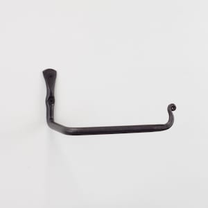 Hand Forged Toilet Paper Holder, Wrought Iron Black TP Holder, Bathroom Accessories, Decorative TP Roll Hanger image 6