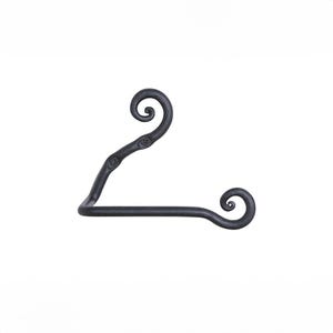 Hand Forged Wrought Iron Toilet Paper Holder, Decorative Black TP Roll Hanger, Bathroom Accessories