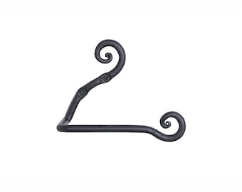 Hand Forged Wrought Iron Toilet Paper Holder, Decorative Black TP Roll Hanger, Bathroom Accessories