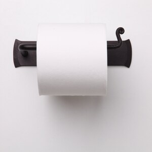 Rustic Tissue Holder. Forged Iron Toilet Paper Holder