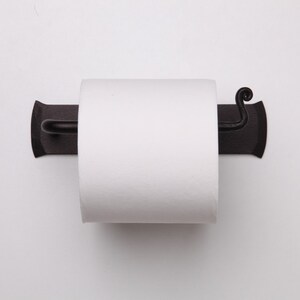 Rustic Tissue Holder. Forged Iron Toilet Paper Holder