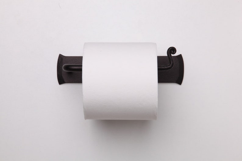 Rustic Tissue Holder. Forged Iron Toilet Paper Holder