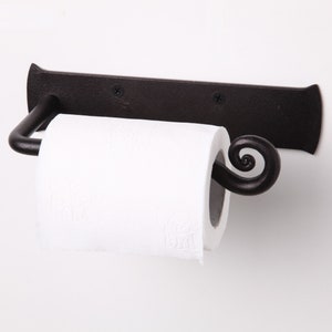Rustic Tissue Holder. Forged Iron Toilet Paper Holder image 9