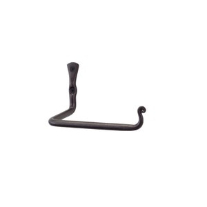 Hand Forged Toilet Paper Holder, Wrought Iron Black TP Holder, Bathroom Accessories, Decorative TP Roll Hanger image 5