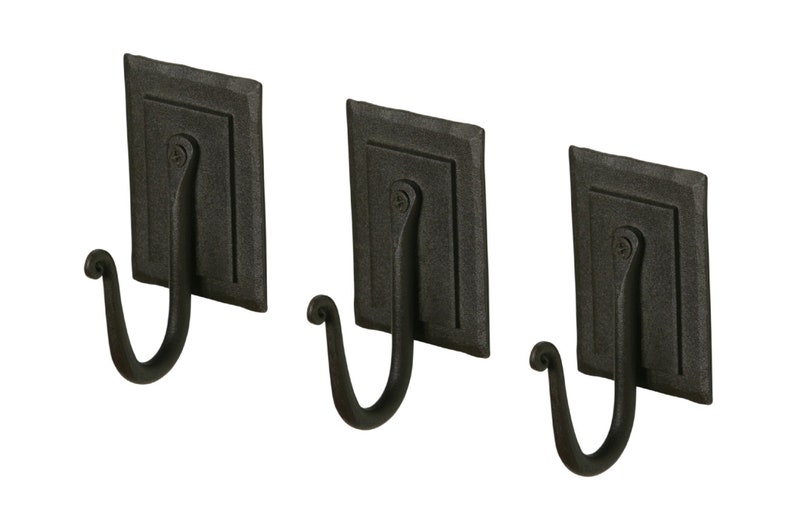 Wrought Iron Coat Hooks Wall Mounted Black hooks Etsy