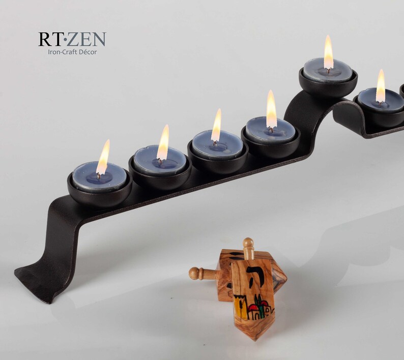 Royal Tlight Wrought Iron Hanukkah Menorah 9 Tea Light Etsy