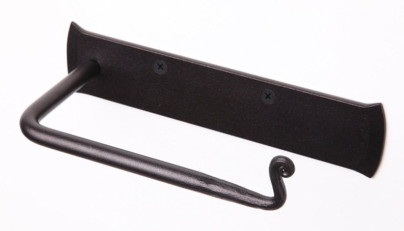 Rustic Tissue Holder. Forged Iron Toilet Paper Holder
