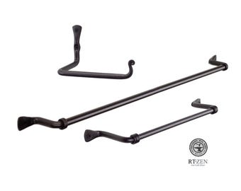 Iron Bathroom Accessories Set, Hand Towel Bar, Body Towel Hanger And Toilet Paper Holder