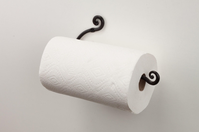 Handmade Iron Paper Towel Holder, Wall Mount Kitchen Decor & Organizer