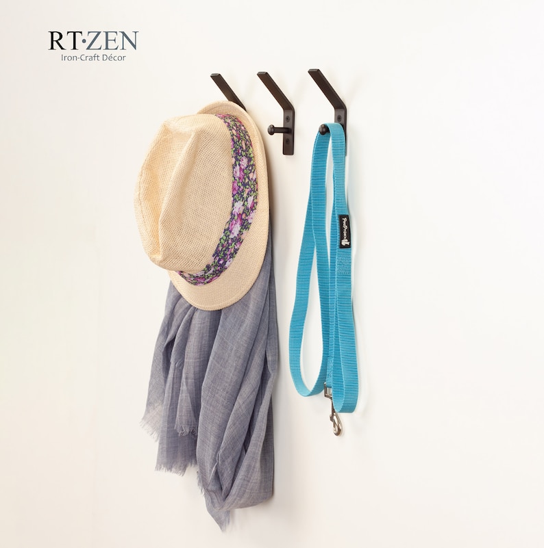 Double Iron Wall Hooks Set of 3 Modern Farmhouse Hook Etsy