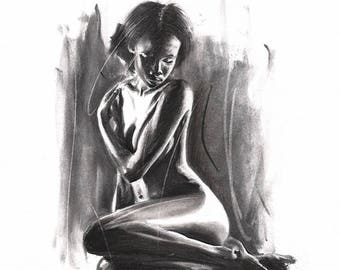 naakt figuur tekening modellen seks met hete zwarte meisjes