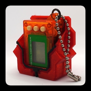 Estuche mini translúcido para Digimon Digivices con correa para la muñeca y clip para el cinturón.
