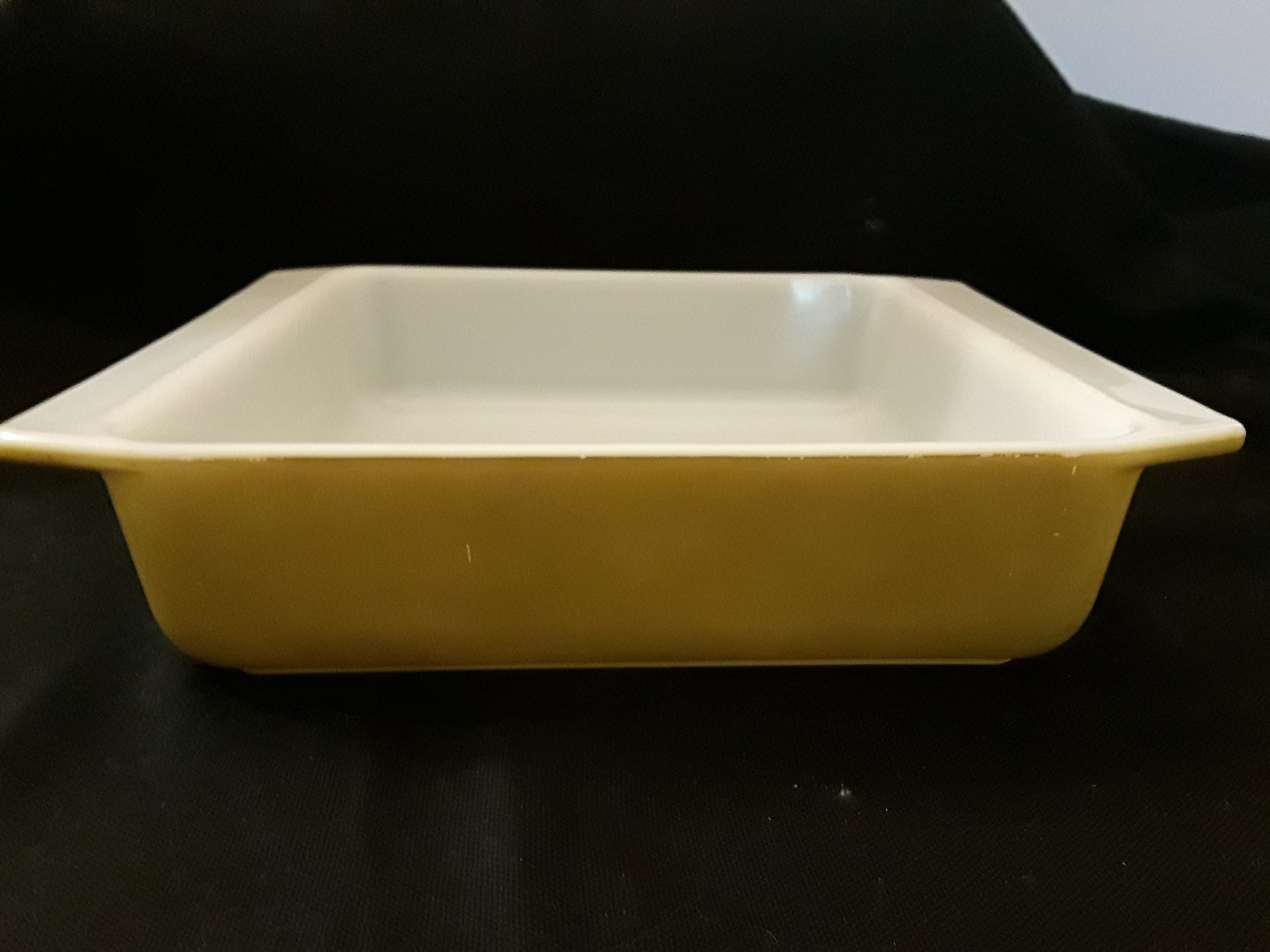 Pyrex Avocado Olive Green Square Brownie Pan 1970's Made 
