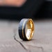 Custom Engrave Man Ring | Hammer Man Ring Black & Gold Mens Tungsten Ring | Best Friend Ring | 25th Anniversary or Birthday Gift for Him 