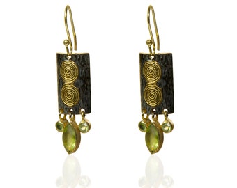 Sterling Silver Boho Earrings | Gold Black Color Jewelry | Dangle & Drop Earrings with ear wire
