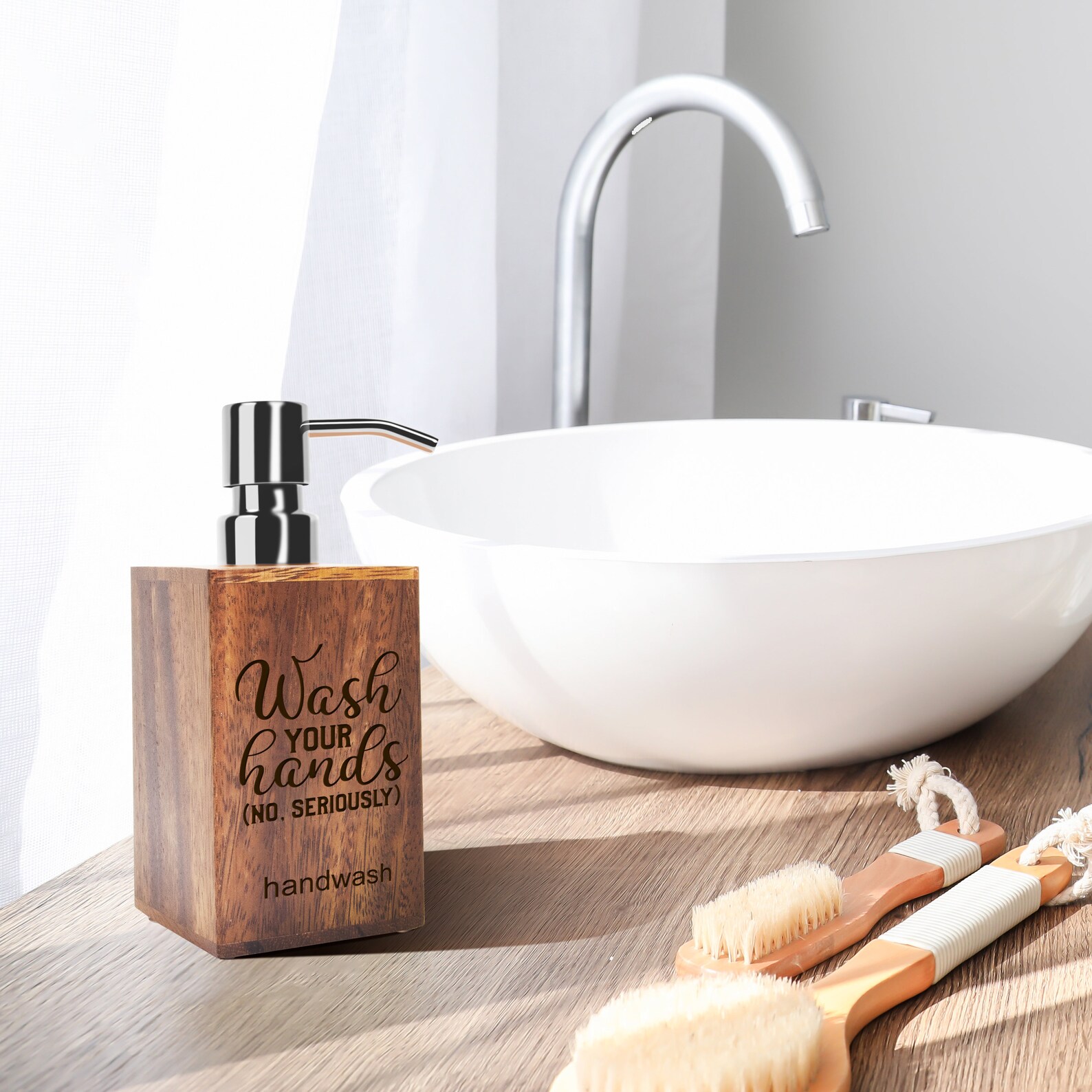 Custom Engraving Walnut Wood Soap Dispenser Manual Soap Etsy