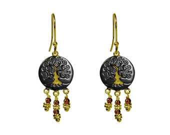 Sterling Silver Boho Earrings | Gold Black Fine Jewelry | Dangle & Drop Earrings with ear wire