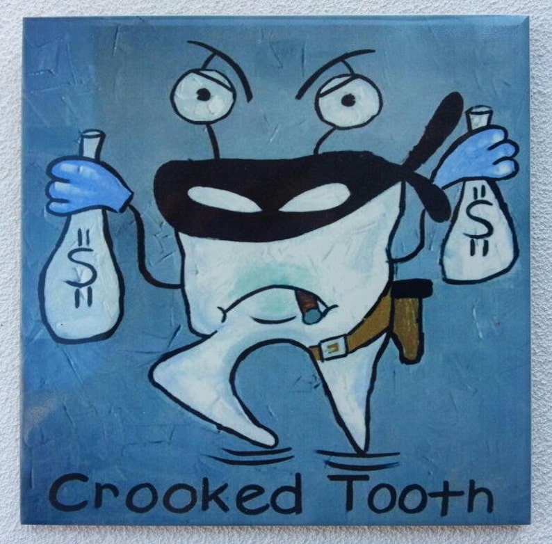 Funny souvenir tile Crooked Tooth