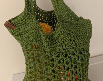 Hand crocheted reusable market bag