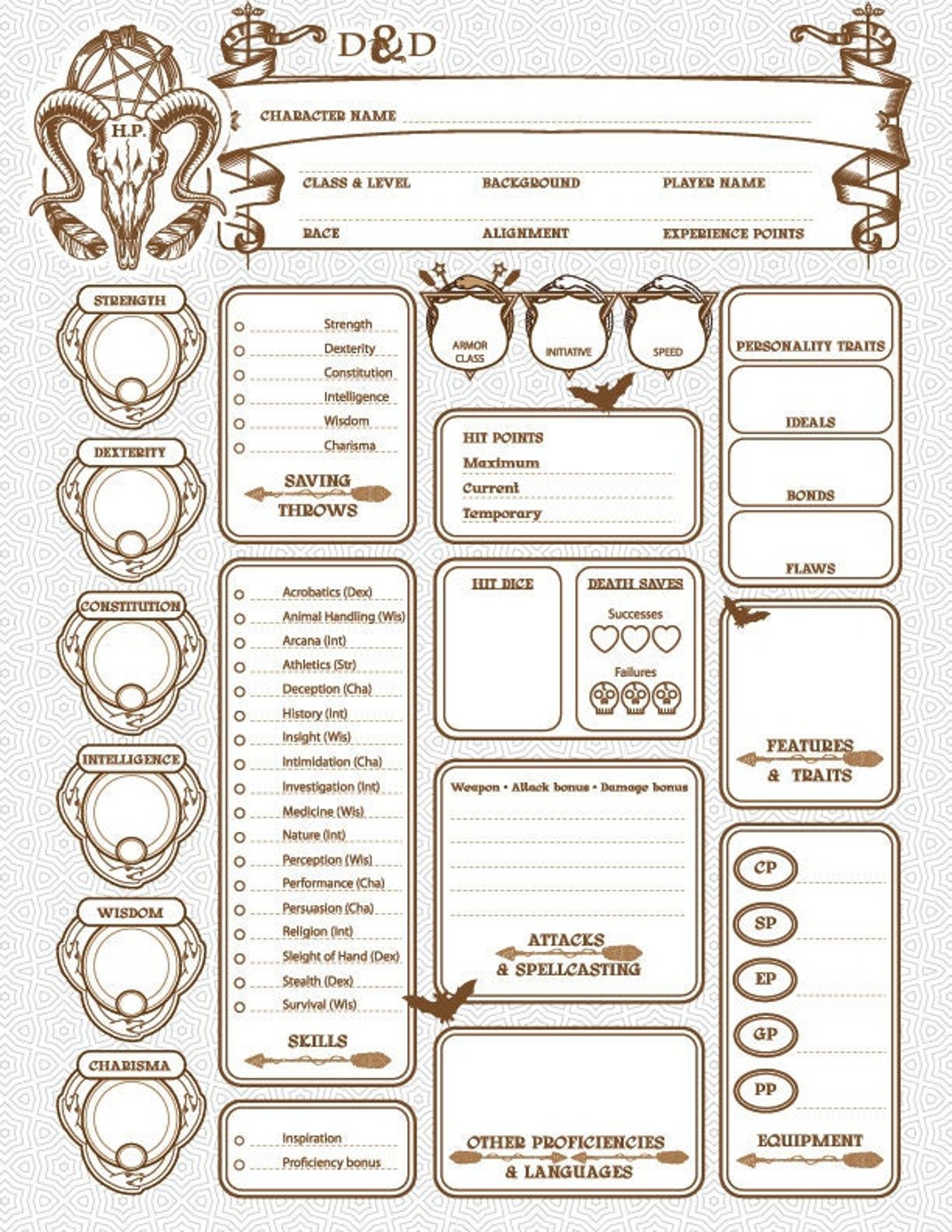 Customize Your Dnd Character Like a Pro With Our Printable 5e - Etsy ...