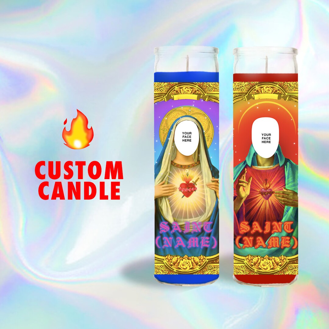 Turn Into A Saint Custom Prayer Candle W/ Your Image Etsy
