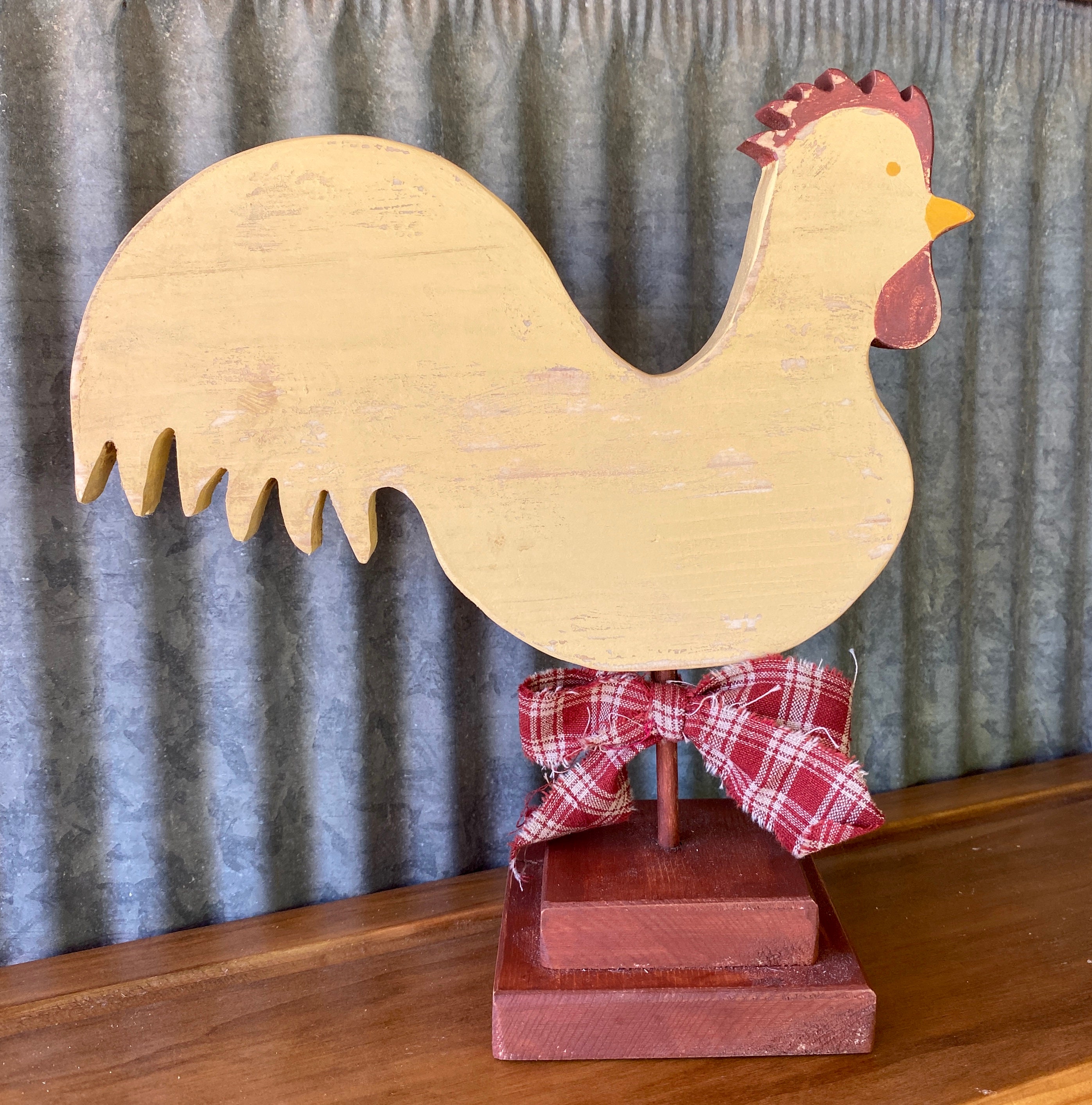 Rustic Farmhouse Country Wood Chicken Decor Etsy