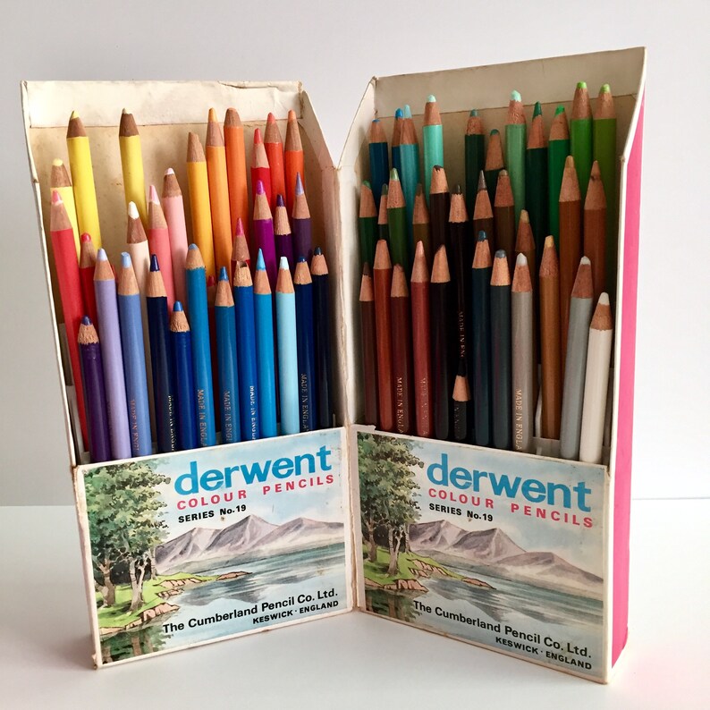 Vintage Derwent Colour Pencils Made in England 72 Color Etsy