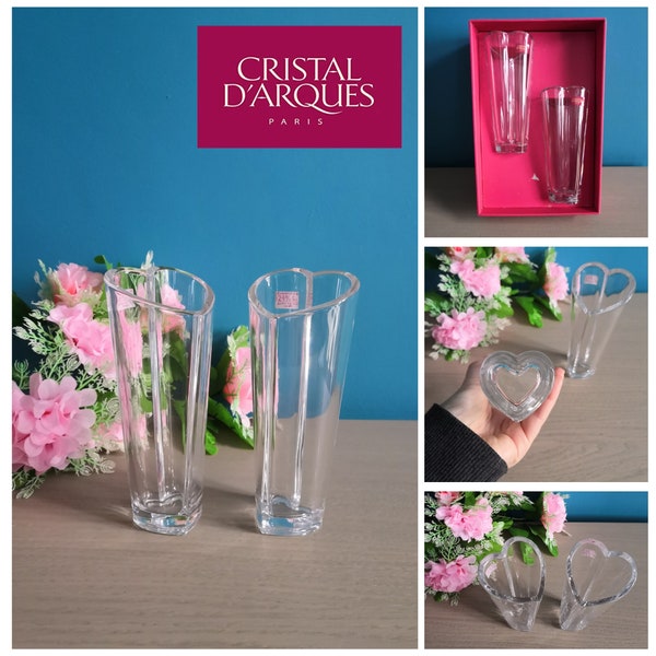 Vases "Love" en Cristal D'arques en forme de coeur