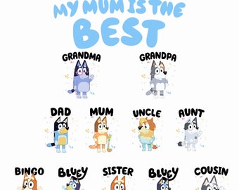 Bluey and Bingo png Set | Bluey birthday shirt | Bluey Family png bundle | Bundle Bluey Designs | Bingo Family and bluey dog