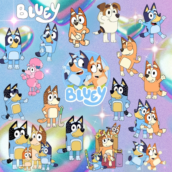 Mega Bluuey Bundle, Bluuey Cut Files For Cricut, Bluuey Clipart, Bluuey And Biingo, Bluuey Family, Bluuey Birthday, Digital Download