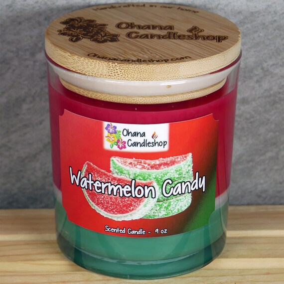 Watermelon Candy Scented Candle Watermelon Scented Etsy