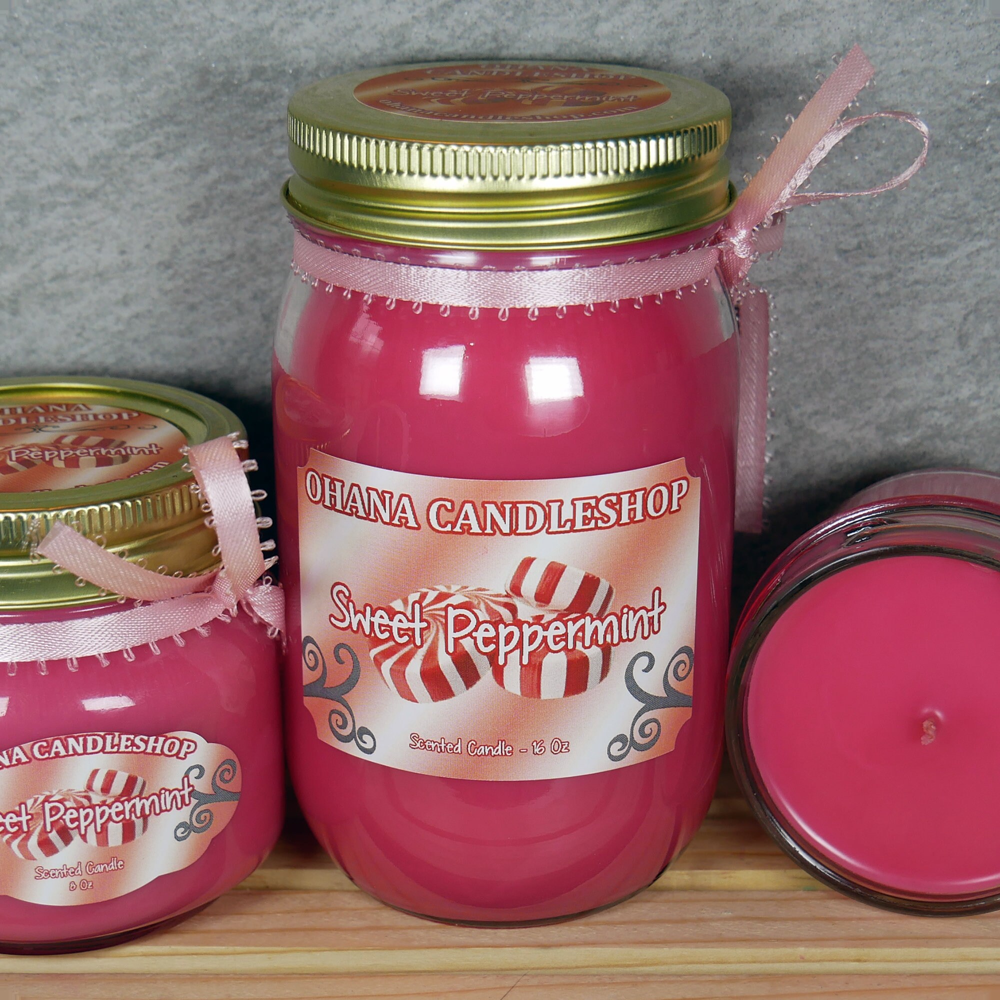 Sweet Peppermint Candle Soy Candle Peppermint Etsy