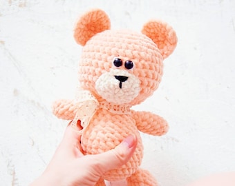 Crochet Teddy Bear, Plush Toy Newborn Photo Prop Bear Stuffed Animal, Bear plush Toy, Keepsake bear, Baby Toy Bear Amigurumi, Nursery Gift