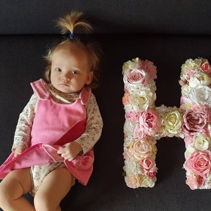 Decoração de berçário para menina, adereço para foto de menina, carta floral, cartas de flores, carta de berçário, decoração de primeiro aniversário, foto de aniversário de menina