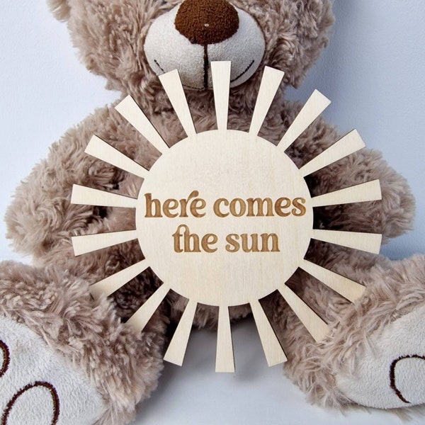 Here comes the sun wooden decor, here comes the sun nursery decor, nursery sign here comes the sun, nursery shelf decor, nursery wall decor