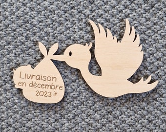 Personalisiertes Geburtsankündigungsschild aus Holz, Geburtsanzeige