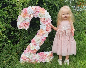 Giant birthday number, large floral numbers, extra large number, 36" large, birthday photo prop, huge flower numbers