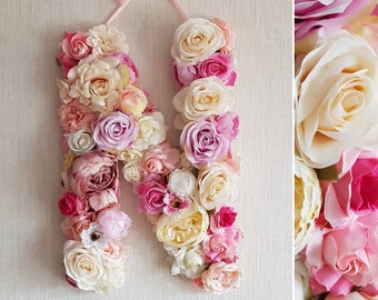 Blumen Buchstabe, individuelle Holzbuchstaben für's Kinderzimmer, Geschenk für Mädchen, zum Aufhängen, zur Taufe oder für die Taufe