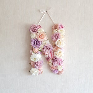 Carta de flores Boho Blossom, decoración habitación infantil personalizada, habitación infantil niñas, carta floral, regalo para niña