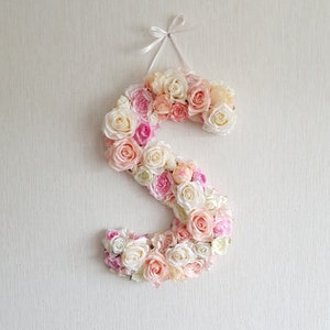 Letras de madeira, Carta de berçário, Carta floral, Letras de parede de berçário, Carta de flor, Decoração de berçário, Inicial floral, Berçário Boho Chic
