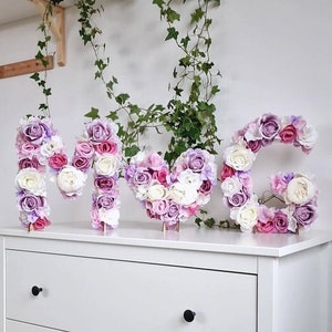 Letras florales personalizadas para bodas, decoración de bodas bohemias, decoración de mesas de boda, logotipos florales de boda, letreros florales personalizados