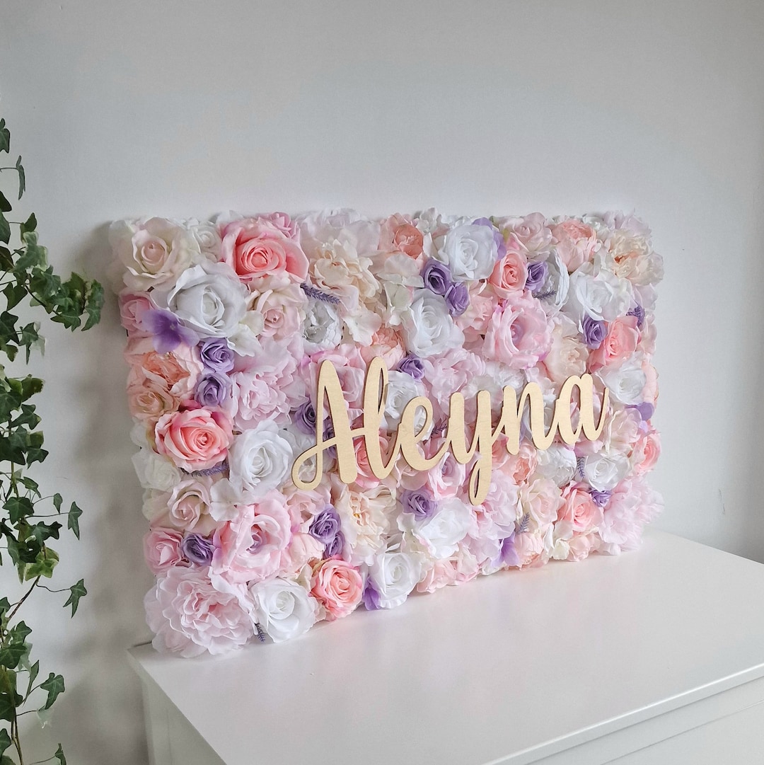 Personalized Flower Decoration for Nursery Wall, Custom Baby Name Sign ...