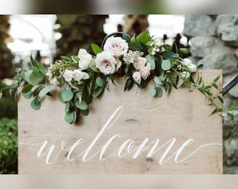 Flores para placa de boas-vindas de casamento, flores para arco de casamento, decoração de placa de boas-vindas de casamento, rosas artificiais para decoração de arco de casamento, guirlanda de flores