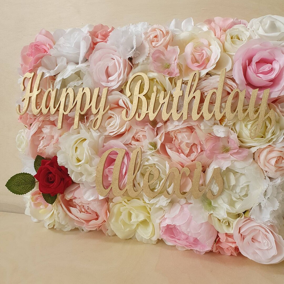 Customized Happy Birthday Flower Wall Etsy